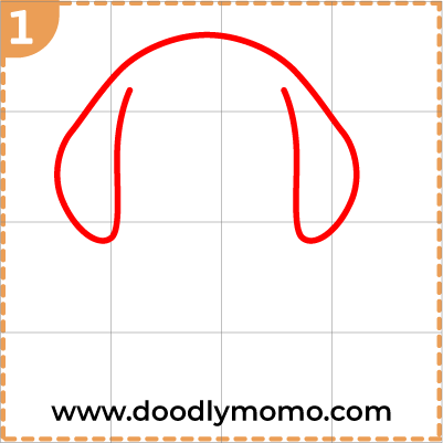 How to draw a cute Beagle step 1