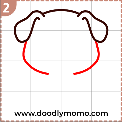 How to draw a cute Bulldog step 2