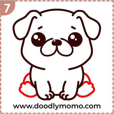 How to draw a cute Bulldog step 7
