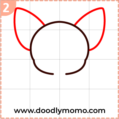 How to draw a cute Chihuahua step 2