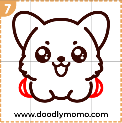 How to draw a cute Corgi step 7