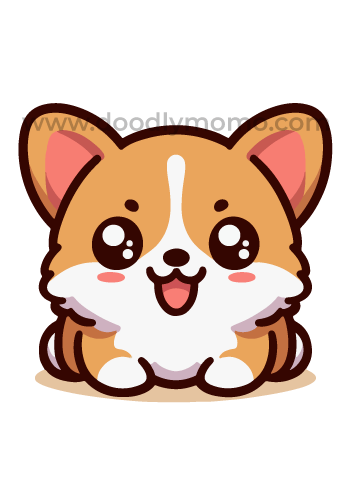 How to draw a cute Corgi step by step tutorials - doodlymomo