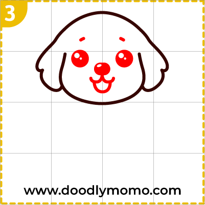 How to draw a cute Golden Retriever step 3