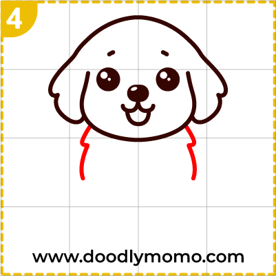 How to draw a cute Golden Retriever step 4