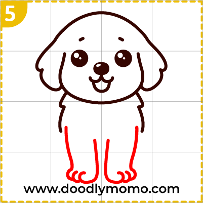 How to draw a cute Golden Retriever step 5
