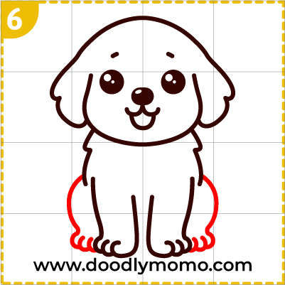 How to draw a cute Golden Retriever step 6