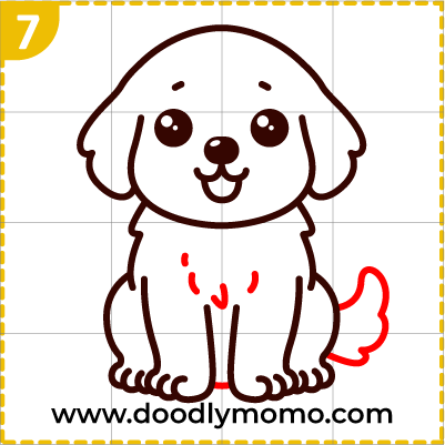 How to draw a cute Golden Retriever step 7