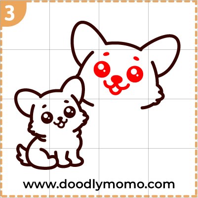 How to draw a cute Mother's day corgi step 10