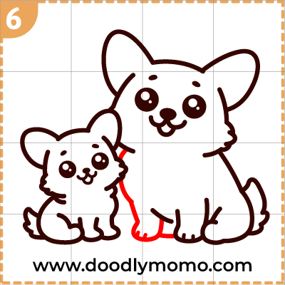 How to draw a cute Mother's day corgi step 13