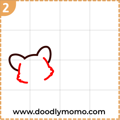 How to draw a cute Mother's day corgi step 2