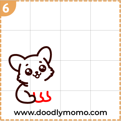 How to draw a cute Mother's day corgi step 6