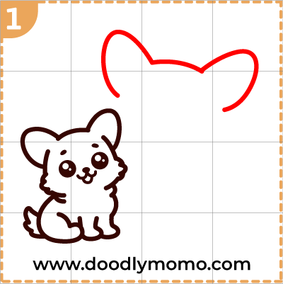 How to draw a cute Mother's day corgi step 8
