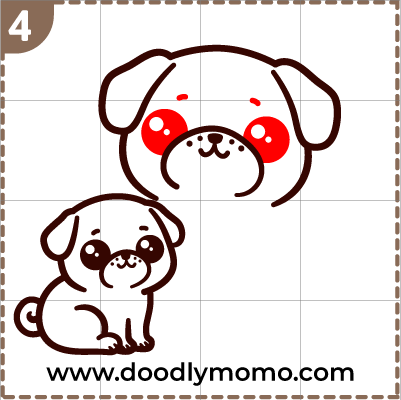 How to draw a cute Mother's day Pug step 11