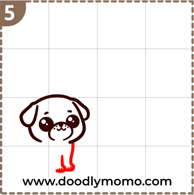 How to draw a cute Mother's day Pug step 5