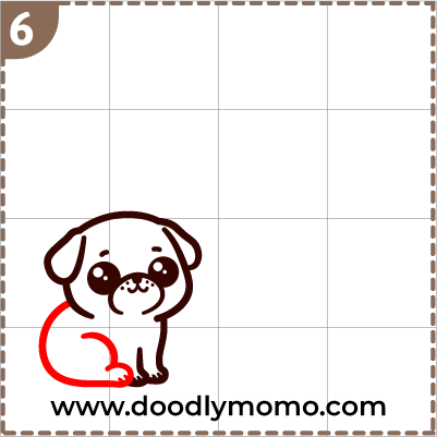 How to draw a cute Mother's day Pug step 6