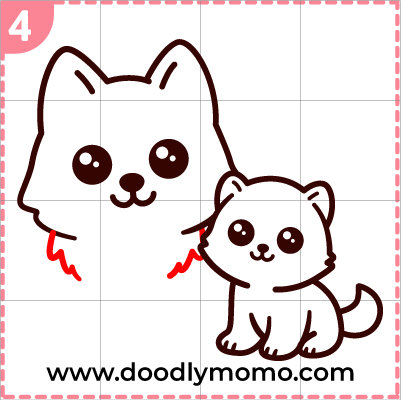 How to draw a cute Mother's day Siberian Husky step 11