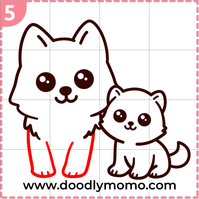 How to draw a cute Mother's day Siberian Husky step 12