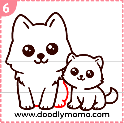 How to draw a cute Mother's day Siberian Husky step 13