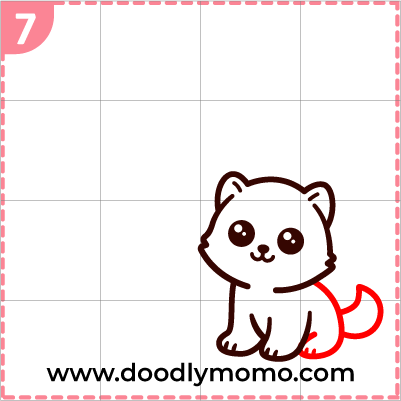 How to draw a cute Mother's day Siberian Husky step 7