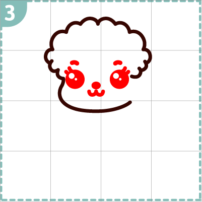How to draw a cute Poodle step 3