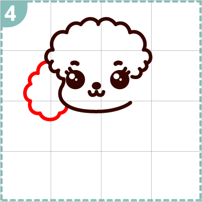 How to draw a cute Poodle step 4
