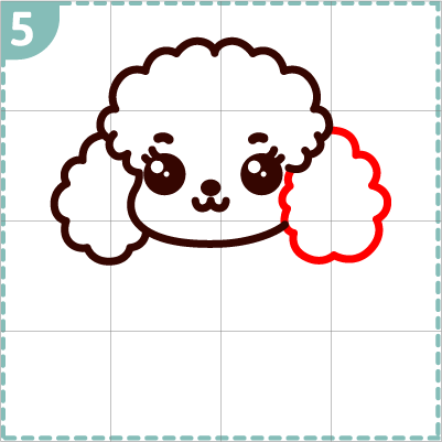 How to draw a cute Poodle step 5