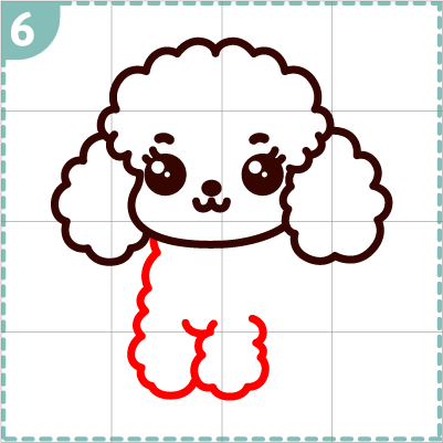 How to draw a cute Poodle step 6