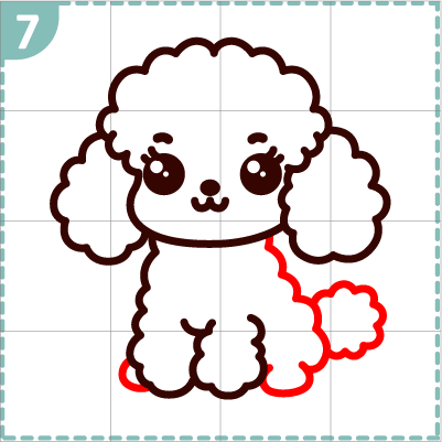 How to draw a cute Poodle step 7