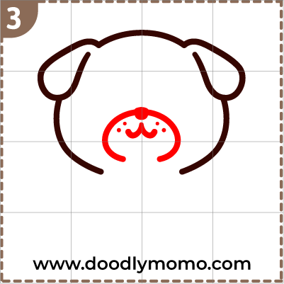 How to draw a cute Pug step 3