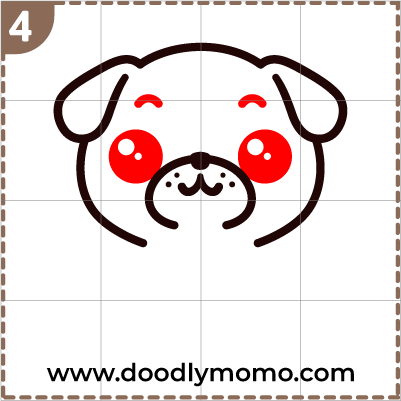 How to draw a cute Pug step 4