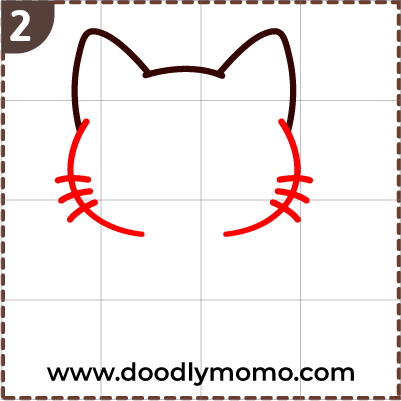 How to draw a cute Siamese Cat step 2