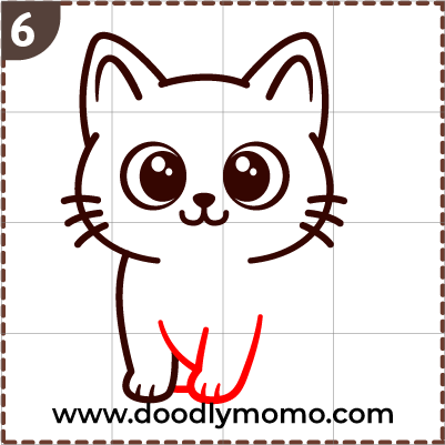 How to draw a cute Siamese Cat step 6