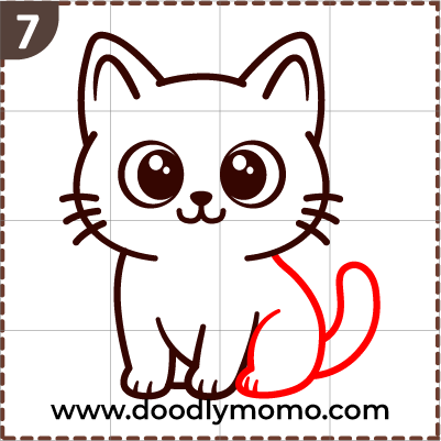 How to draw a cute Siamese Cat step 7