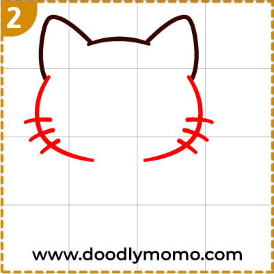 How to draw a cute American Bobtail Cat step (2)