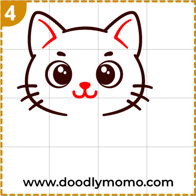 How to draw a cute American Bobtail Cat step (4)