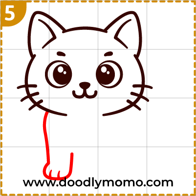 How to draw a cute American Bobtail Cat step (5)