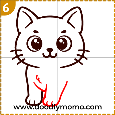 How to draw a cute American Bobtail Cat step (6)