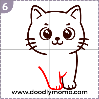 How to draw a cute British Shorthair Cat step (6)