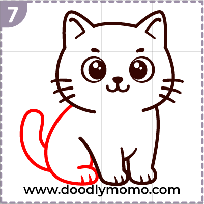 How to draw a cute British Shorthair Cat step (7)