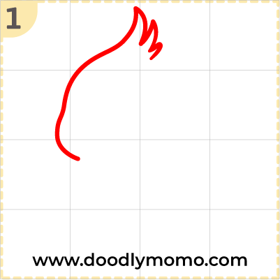 How to draw a cute Cockatiel step (1)