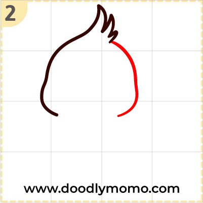 How to draw a cute Cockatiel step (2)