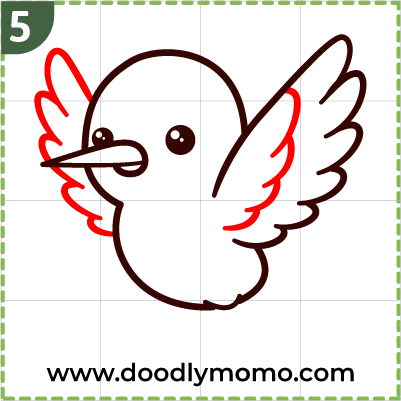 How to draw a cute Hummingbird step (5)