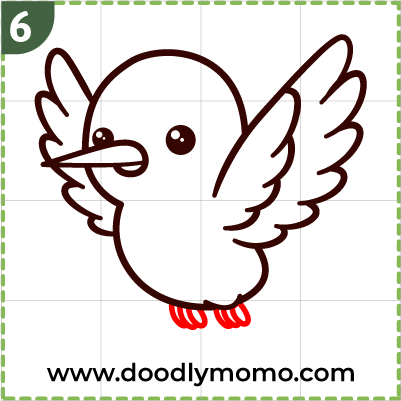 How to draw a cute Hummingbird step (6)