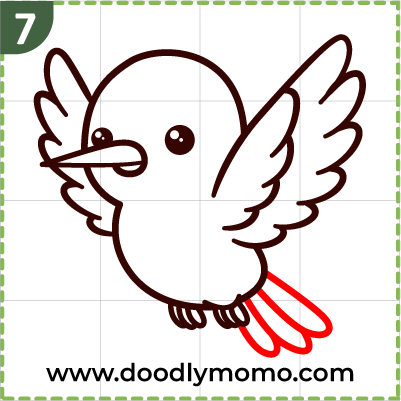 How to draw a cute Hummingbird step (7)
