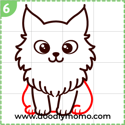 How to draw a cute Maine Coon Cat step 6