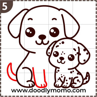 How to draw a cute Mother's day Dalmatian step 12