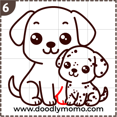 How to draw a cute Mother's day Dalmatian step 13