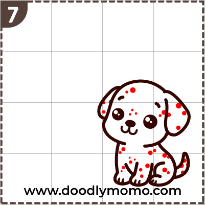 How to draw a cute Mother's day Dalmatian step 7