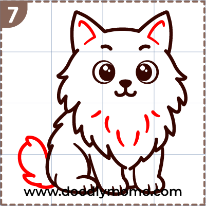 How to draw a cute Norwegian Forest Cat step (7)