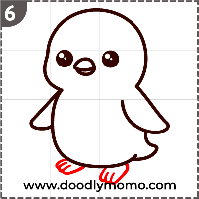 How to draw a cute Penguin step (6)